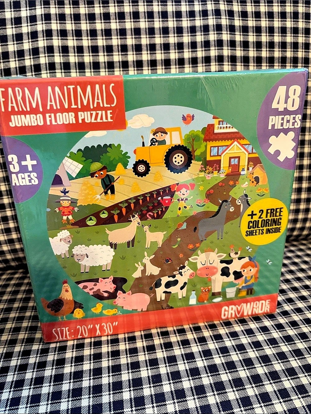 Grywoode Farm Animals Jumbo Floor Puzzle 48-Piece Kids Jumbo Floor Puzzle
